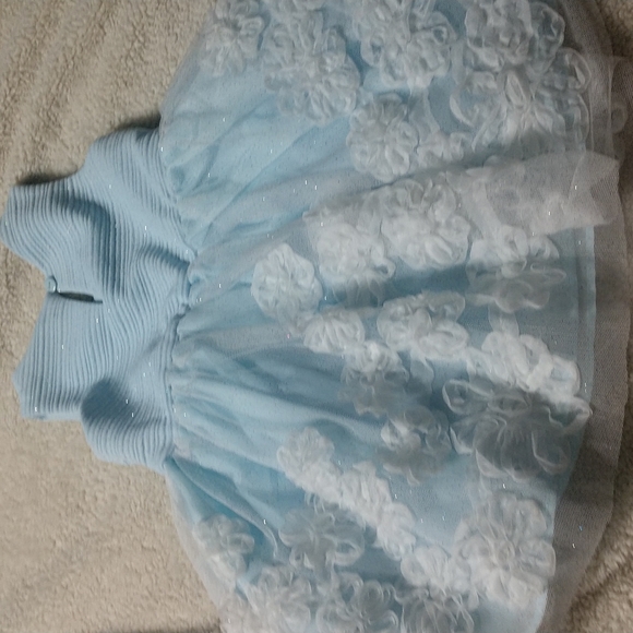 Nannette Baby Dress Beautiful Baby Blue Size 12 Months - Picture 5 of 10